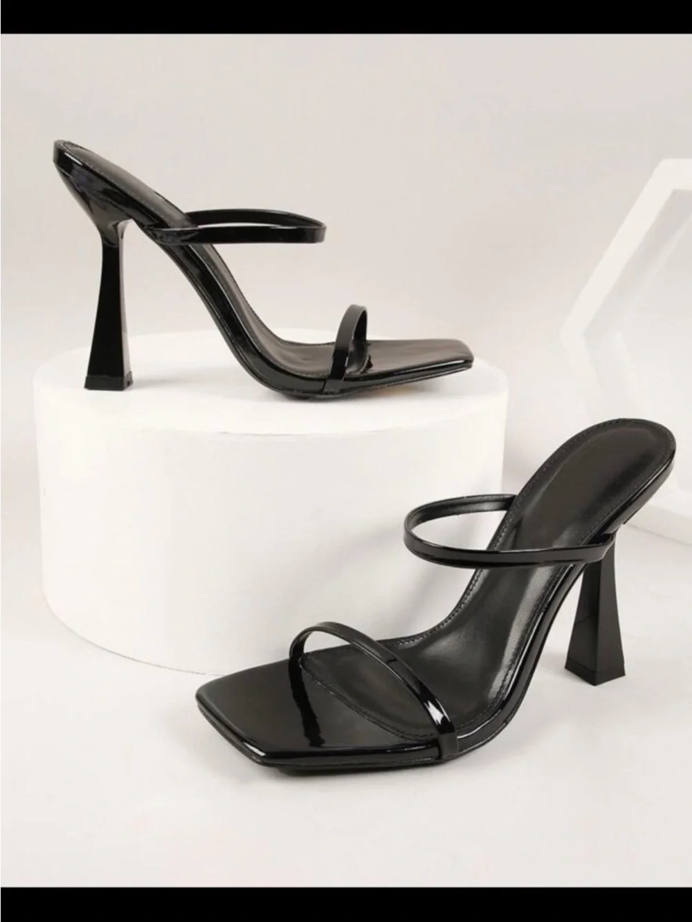 SHEIN Black Strappy Heels